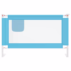 vidaXL Toddler Safety Bed Rail Blue 120x25 cm Fabric Baby Cot Bed Protection
