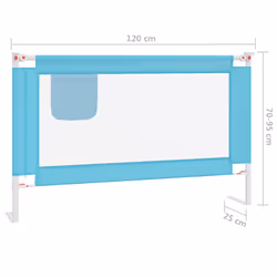 vidaXL Toddler Safety Bed Rail Blue 120x25 cm Fabric Baby Cot Bed Protection