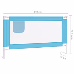 vidaXL Toddler Safety Bed Rail Blue 140x25 cm Fabric Baby Cot Bed Protection - Additional view 7