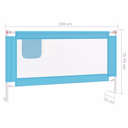 vidaXL Toddler Safety Bed Rail Blue 150x25 cm Fabric Baby Cot Bed Protection