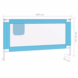 vidaXL Toddler Safety Bed Rail Blue 160x25 cm Fabric Baby Cot Bed Protection