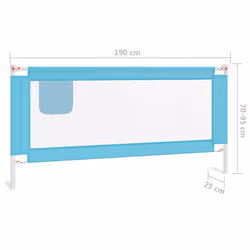 vidaXL Toddler Safety Bed Rail Blue 190x25 cm Fabric Baby Cot Bed Protection