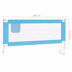 vidaXL Toddler Safety Bed Rail Blue 200x25 cm Fabric Baby Cot Bed Protection
