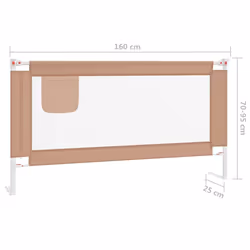 vidaXL Toddler Safety Bed Rail Taupe 160x25 cm Fabric Baby Cot Bed Protection - Additional view 7