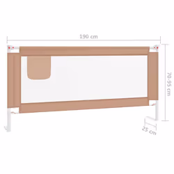 vidaXL Toddler Safety Bed Rail Taupe 190x25 cm Fabric Baby Cot Bed Protection