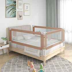 vidaXL Toddler Safety Bed Rail Taupe 200x25 cm Fabric Baby Cot Bed Protection