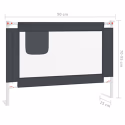 vidaXL Toddler Safety Bed Rail Dark Grey 90x25 cm Fabric Baby Cot Protection - Additional view 7
