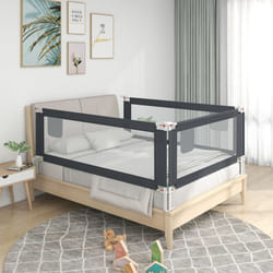 vidaXL Toddler Safety Bed Rail Dark Grey 190x25 cm Fabric Baby Cot Protection