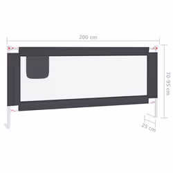 vidaXL Toddler Safety Bed Rail Dark Grey 200x25 cm Fabric Baby Cot Protection - Additional view 6