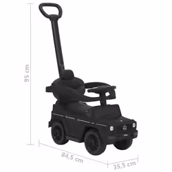 vidaXL Push Walk Car Mercedes-Benz G63 Kids Pedal Riding Vehicle Multi Colors - black
