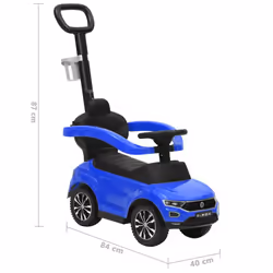 vidaXL Step Car Volkswagen T-Roc Blue Game Garden Ride-on Toy Pedal Vehicle