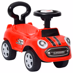 vidaXL Step Car Kids Children Toddler Push Walk Learn Ride on Car Blue/Red - red