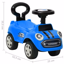 vidaXL Step Car Kids Children Toddler Push Walk Learn Ride on Car Blue/Red - blue