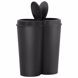 vidaXL Duo Bin Trash Can Black 50 L Kitchen Garbage Bin Waste Separator Set