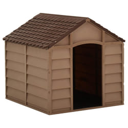 vidaXL Dog House Brown PP Animal Shelter Pet Supply 71x71.5x68 cm/86x84x82 cm - 71 x 71.5 x 68 cm