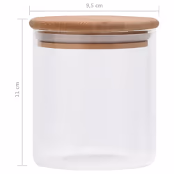 vidaXL 10x Storage Glass Jars with Bamboo Lid 600 ml Kitchen Food Storage - Additional view 6