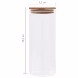 vidaXL 6x Storage Glass Jars with Bamboo Lid 1000 ml Storage Bottle Furniture - Additional view 6