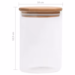 vidaXL 4x Storage Glass Jars with Bamboo Lid 800 ml Storage Bottle Furniture - Additional view 6