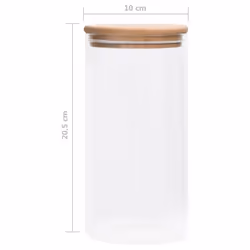 vidaXL 4x Storage Glass Jars with Bamboo Lid 1200 ml Storage Bottle Furniture - Additional view 6