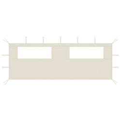 vidaXL Gazebo Sidewall with Windows Cream Party Tent Outdoor Canopy Wall Patio