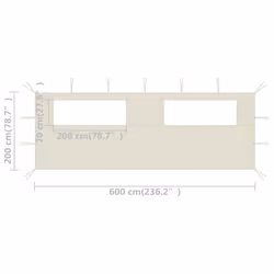 vidaXL Gazebo Sidewall with Windows Cream Party Tent Outdoor Canopy Wall Patio