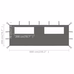 vidaXL Gazebo Sidewall with Windows Anthracite Party Tent Outdoor Canopy Wall - Additional view 3