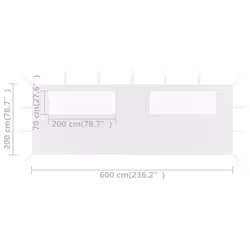 vidaXL Gazebo Sidewall with Windows White Party Tent Outdoor Canopy Wall Patio - Additional view 3