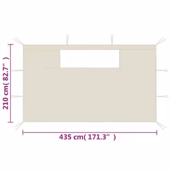 vidaXL 2x Gazebo Sidewalls with Windows Cream Party Tent Outdoor Canopy Wall - Additional view 2