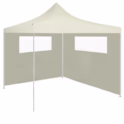 vidaXL 2x Gazebo Sidewalls with Windows Cream Party Tent Outdoor Canopy Wall - Additional view 4