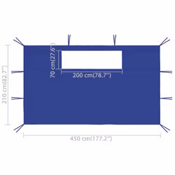 vidaXL 2x Gazebo Sidewalls with Windows Blue Party Tent Outdoor Canopy Wall - Additional view 4