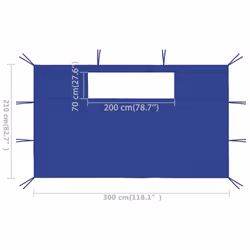 vidaXL 2x Gazebo Sidewalls with Windows Blue Party Tent Outdoor Canopy Wall - Additional view 5