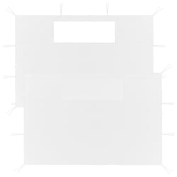 vidaXL 2x Gazebo Sidewalls with Windows White Party Tent Outdoor Canopy Wall
