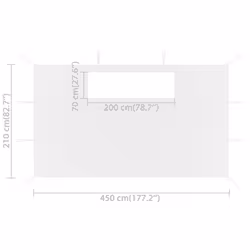 vidaXL 2x Gazebo Sidewalls with Windows White Party Tent Outdoor Canopy Wall - Additional view 4