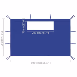 vidaXL 2x Gazebo Sidewalls with Windows Blue Party Tent Canopy Wall Outdoor - Additional view 5