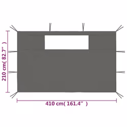 vidaXL 2x Gazebo Sidewalls with Windows Anthracite Canopy Party Tent Wall - Additional view 4