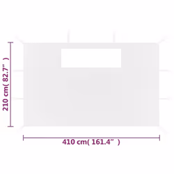 vidaXL 2x Gazebo Sidewalls with Windows White Party Tent Canopy Wall Outdoor - Additional view 3