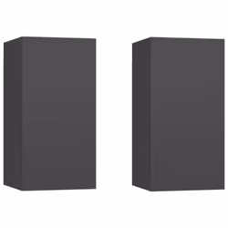 vidaXL 2x TV Cabinets Grey Engineered Wood Wall Mounted Cabinets Stand Indoor