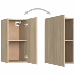vidaXL TV Cabinet Sonoma Oak Engineered Wood Wall Mounted Stand Furniture - Additional view 6