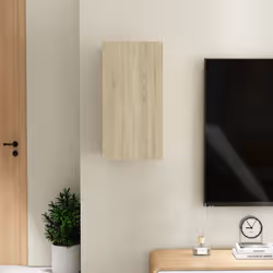 vidaXL TV Cabinet Sonoma Oak Engineered Wood Wall Mounted Stand Furniture - Additional view 9