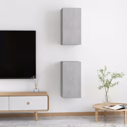 vidaXL 2x TV Cabinets Concrete Grey Chipboard Wall Mounted Hifi Stand Indoor - Additional view 10