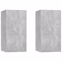 vidaXL 2x TV Cabinets Concrete Grey Chipboard Wall Mounted Hifi Stand Indoor - Additional view 2