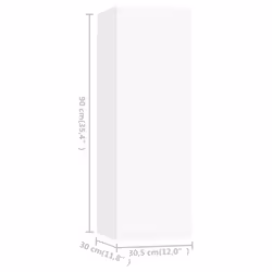 vidaXL TV Cabinet White Engineered Wood Wall Mounted Cabinet Stand Furniture - Additional view 4