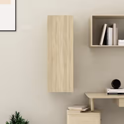 vidaXL TV Cabinet Sonoma Oak Engineered Wood Wall Mounted Stand Furniture - Additional view 10