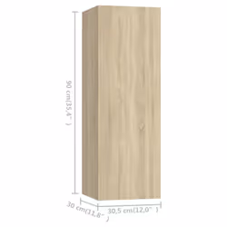 vidaXL TV Cabinet Sonoma Oak Engineered Wood Wall Mounted Stand Furniture - Additional view 4
