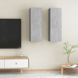 vidaXL 2x TV Cabinets Concrete Grey Engineered Wood Wall Mounted Stand Indoor
