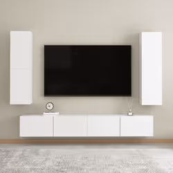 vidaXL TV Cabinet White Engineered Wood Wall Mounted Cabinet Stand Furniture - Additional view 9
