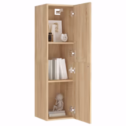vidaXL TV Cabinet Sonoma Oak Engineered Wood Wall Mounted Stand Living Room - Additional view 8