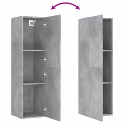 vidaXL TV Cabinet Concrete Grey Engineered Wood Wall Mounted Stand Living Room - Additional view 6