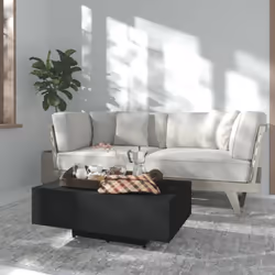 vidaXL Coffee Table Black Engineered Wood Living Room Furniture Couch Table