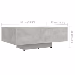 vidaXL Coffee Table Concrete Grey Engineered Wood Home Furniture Couch Table - Additional view 4